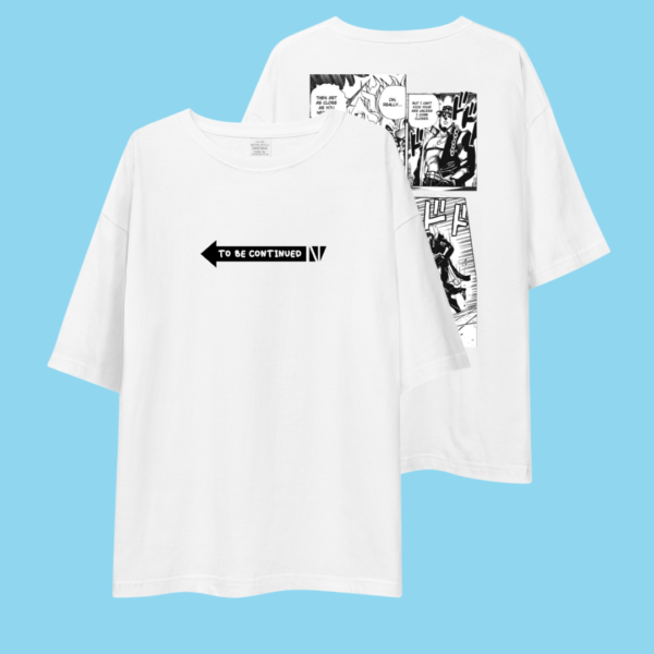 JoJo’s Bizarre Adventure Oversized Drop Shoulder T-Shirt – Jotaro vs Dio Fight Scene (Medium)